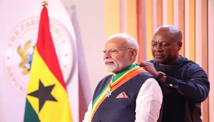 ପିଏମ୍ ମୋଦୀଙ୍କୁ ଘାନାର ସର୍ବୋଚ୍ଚ ସମ୍ମାନ ‘ଅର୍ଡର ଅଫ୍ ଦି ଷ୍ଟାର ଅଫ୍ ଘାନା’ରେ ସମ୍ମାନିତ