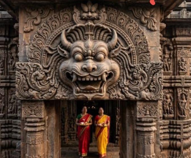 “ମନ୍ଦିର ପ୍ରବେଶ ଦ୍ୱାରରେ କାହିଁକି ଥାଏ ଏହି ଭୟଙ୍କର ମୁଖ? ଜାଣନ୍ତୁ କିର୍ତ୍ତିମୁଖ ପଛର ରହସ୍ୟ।”