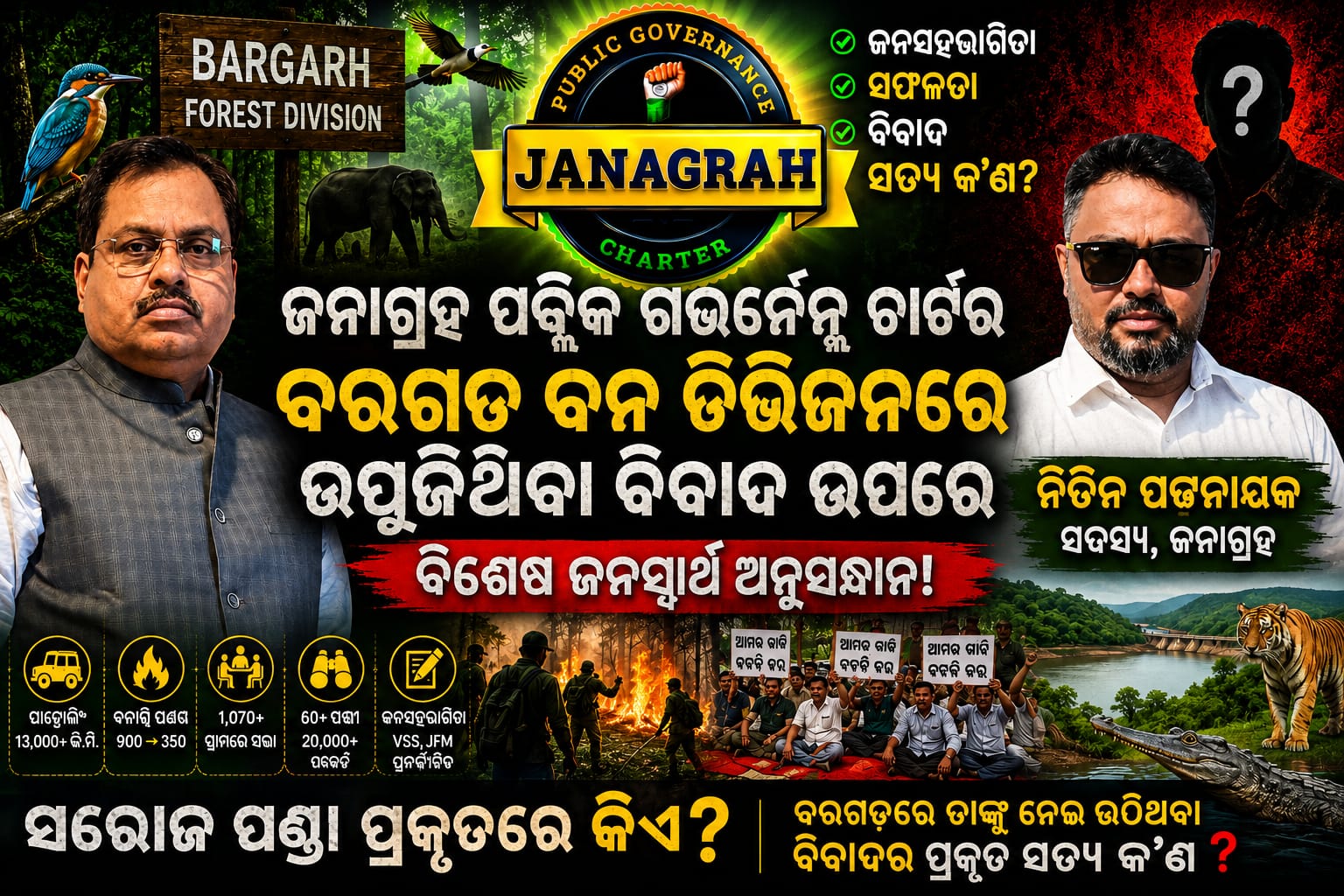ଜନାଗ୍ରହ ପବ୍ଲିକ ଗଭର୍ନେନ୍ସ ଚାର୍ଟରର ବରଗଡ଼ ବନ ଡିଭିଜନରେ ଉପୁଜିଥିବା ବିବାଦ ଉପରେ ବିଶେଷ ଜନସ୍ୱାର୍ଥ ଅନୁସନ୍ଧାନ