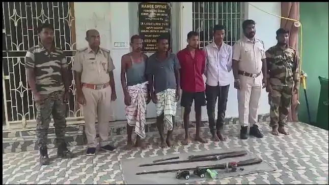 ଶିମିଳିପାଳ ଅଭୟାରଣ୍ୟରୁ ୪ ଶିକାରୀ ଗିରଫ