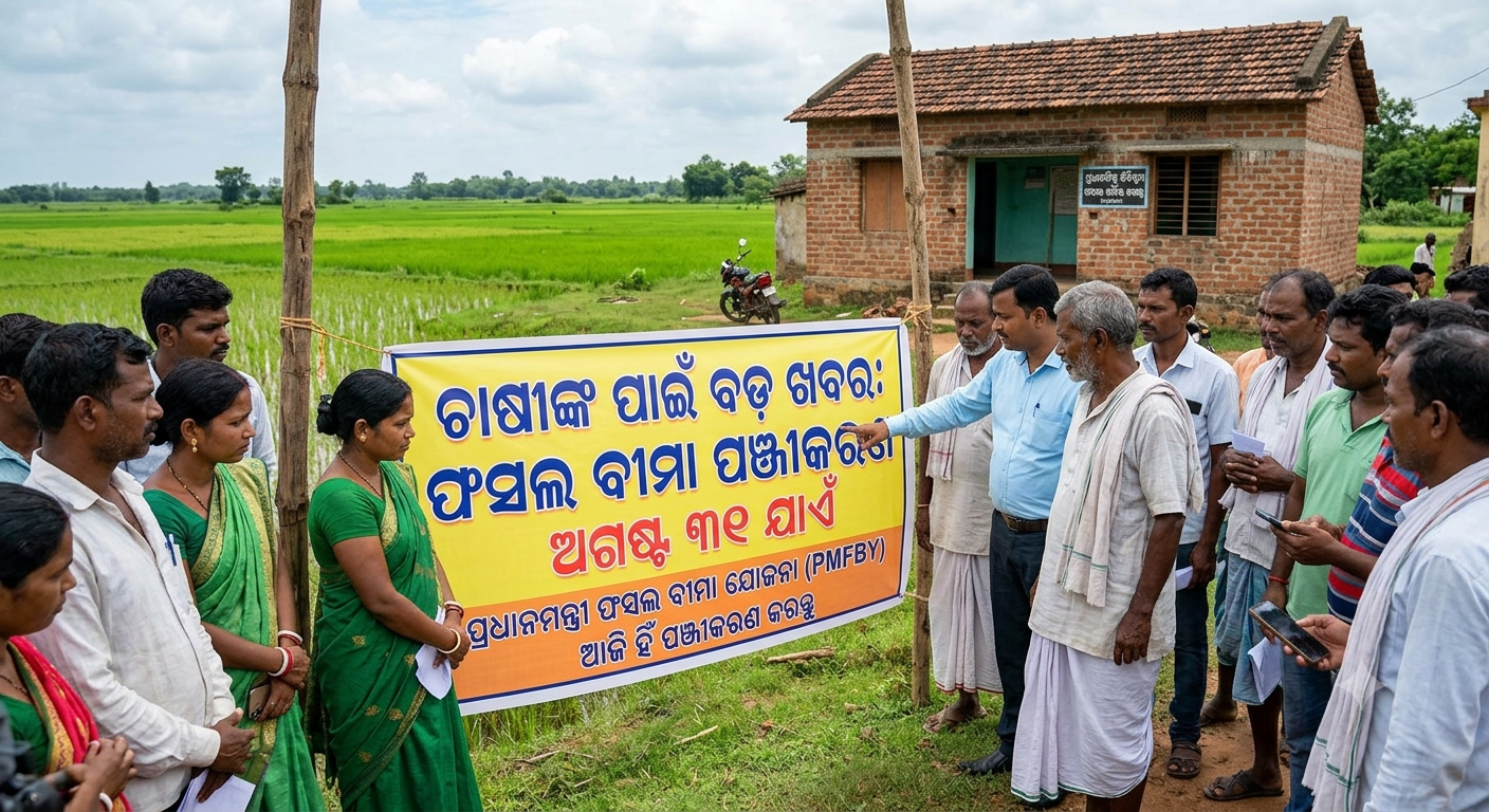 ଚାଷୀଙ୍କ ପାଇଁ ବଡ଼ ଖବର: ଫସଲ ବୀମା ପଞ୍ଜୀକରଣ ଅଗଷ୍ଟ ୩୧ ଯାଏଁ