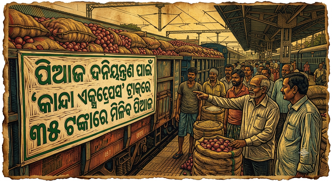 ପିଆଜ ଦର ନିୟନ୍ତ୍ରଣ ପାଇଁ ‘କାନ୍ଦା ଏକ୍ସପ୍ରେସ’ ଟ୍ରାକ୍ରେ, ୩୫ ଟଙ୍କାରେ ମିଳିବ ପିଆଜ