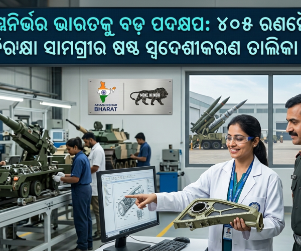 ଆତ୍ମନିର୍ଭର ଭାରତକୁ ବଡ଼ ପଦକ୍ଷେପ: ୪୦୫ ରଣନୈତିକ ପ୍ରତିରକ୍ଷା ସାମଗ୍ରୀର ଷଷ୍ଠ ସ୍ୱଦେଶୀକରଣ ତାଲିକା ଜାରି