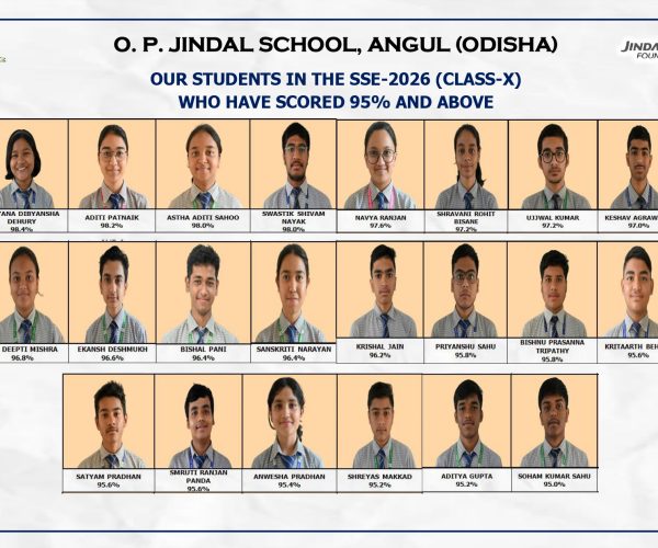 ସିବିଏସଇ ଦଶମ ଶ୍ରେଣୀ ପରୀକ୍ଷାରେ ଓ.ପି.  ଜିନ୍ଦଲ  ସ୍କୁଲର  ଶତପ୍ରତିଶତ ସଫଳତା